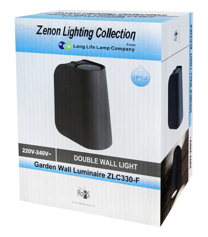 Double Outdoor Wall Light Black
