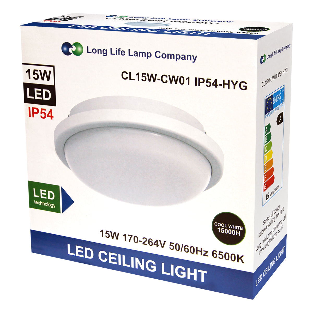 15w LED Bulkhead Round Ceiling Light Cool White - Free delivery on all orders