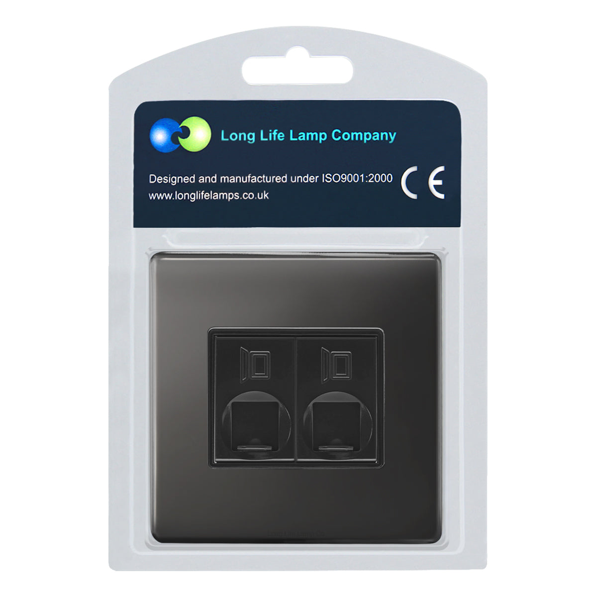 2 Gang Double Ethernet Port Data Socket CAT 5 Wall Plate Black Nickel Polished N443GME - Free delivery on all orders