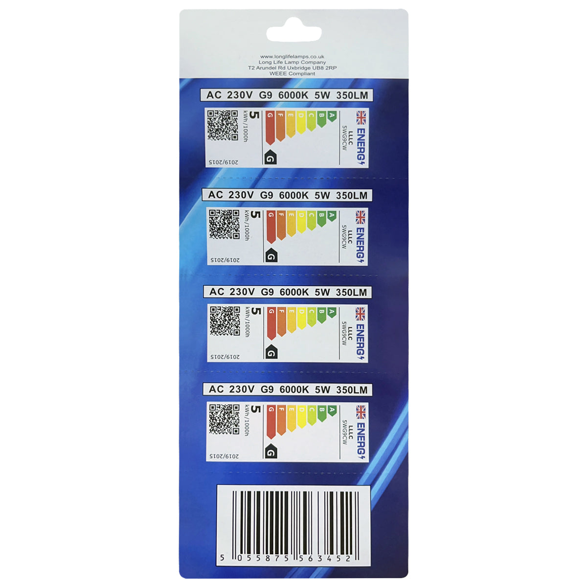 10 Pack 5W G9 LED Bulbs Cool White 40W Equivalent - Free delivery on all orders