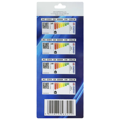 10 Pack 5W G9 LED Bulbs Cool White 40W Equivalent - Free delivery on all orders