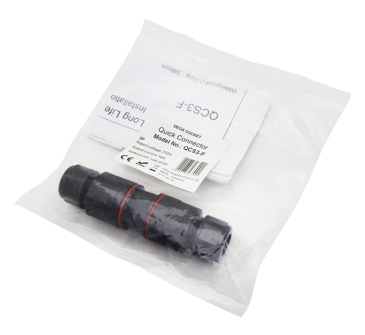 Waterproof IP68 16A Quick Connector 3 Terminal 2P L E N - Free delivery on all orders