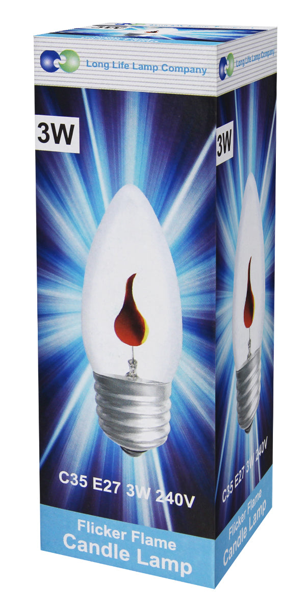 4 x 3w Flicker Flame Candle Light Bulb E27 - Free delivery on all orders