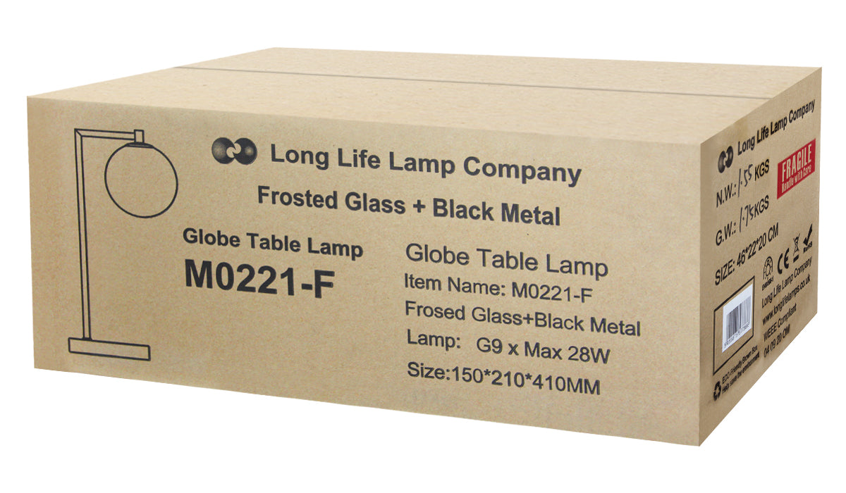 Modern Retro Opaque Globe Table Lamp - Free delivery on all orders