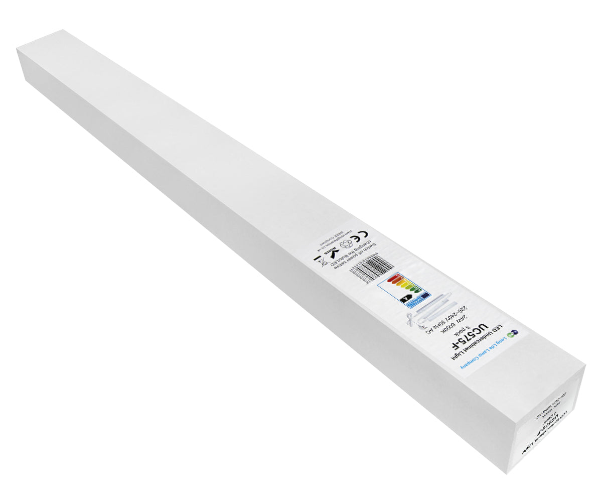 3 Pack 24W LED T5 Under Cabinet Light 6000K Cool White