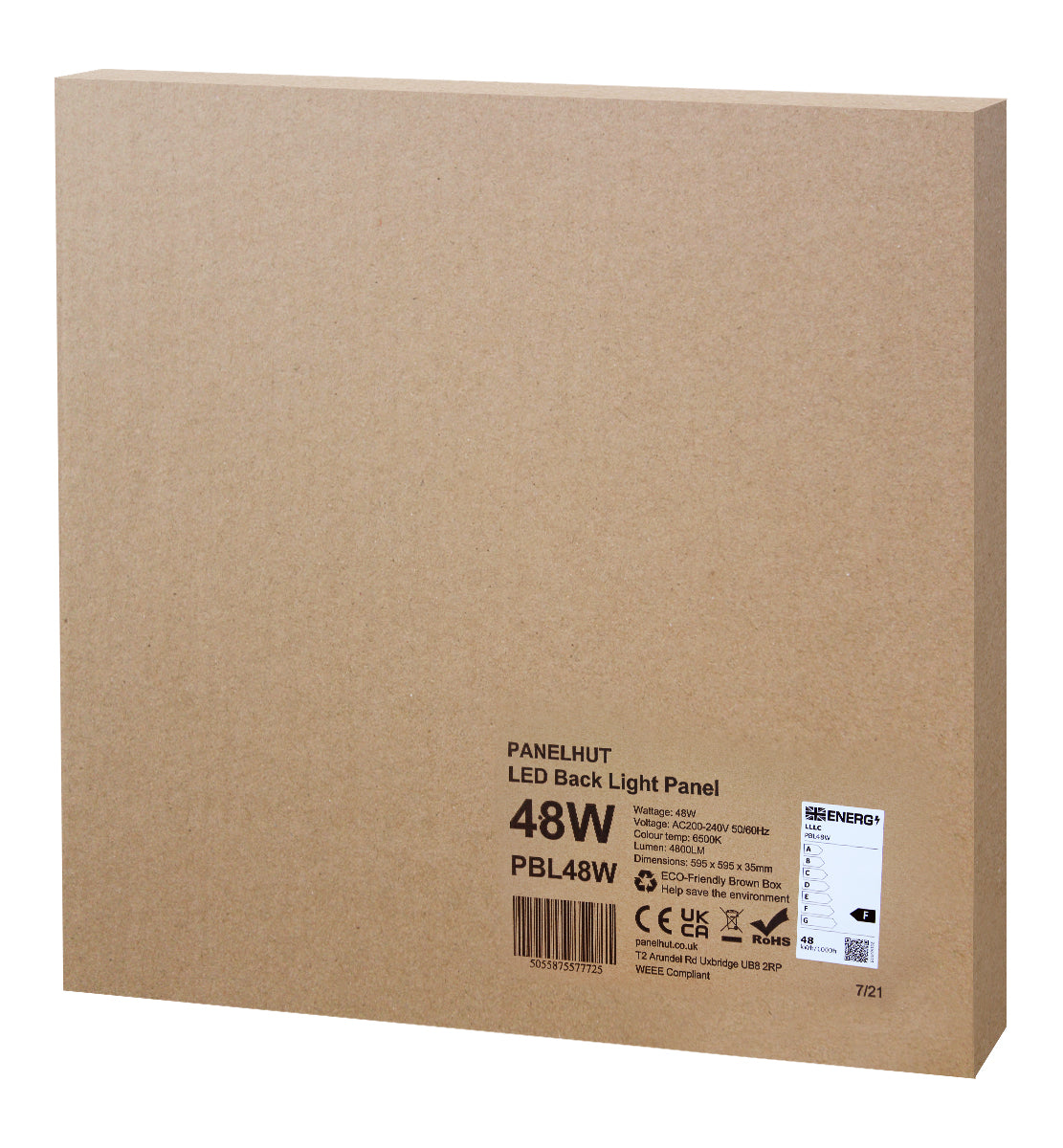 48W LED Backlight Recessed Ceiling Panel 600 x 600 Very High Lumen Daylight