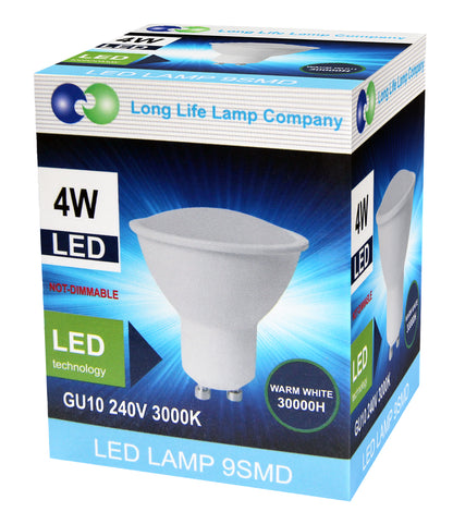 5 PACK 4w SMD LED GU10 Light Bulb High Brightness warm white