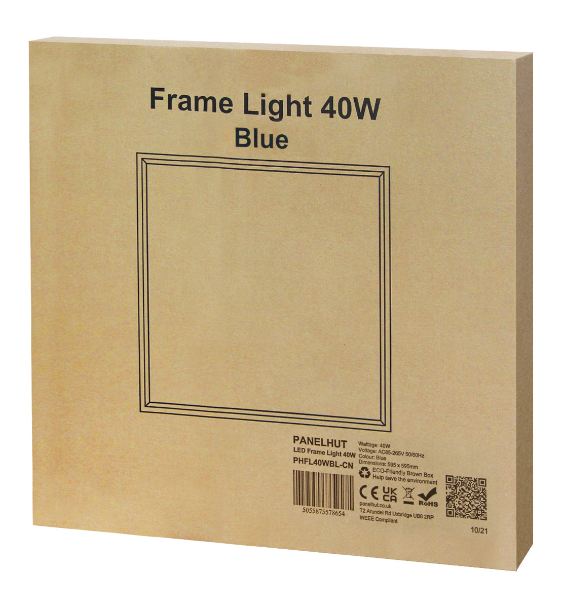40w LED Recessed Ceiling Panel Frame Border Edge Light Blue 600 X 600