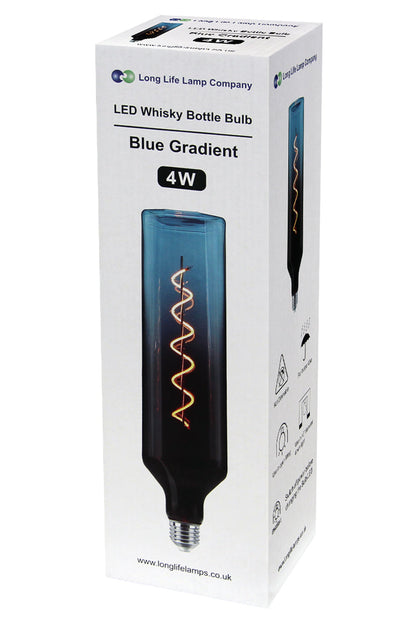 4W LED Decorative Light Bulb Whisky Bottle Blue Gradient Glass E27 Spiral Filament BLUEWHISKY