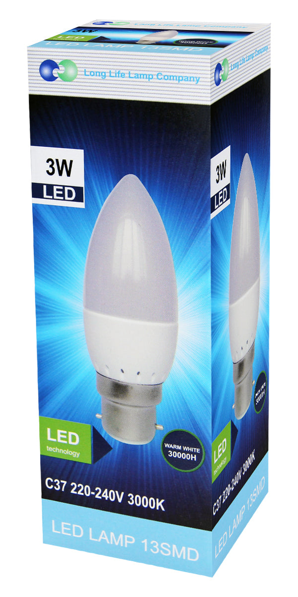 3w Frosted Cover LED Candle Warm White 3000K 2Pack Or 4Pack Or 8Pack Or 10Pack