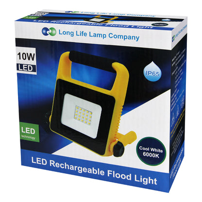 10W LED Rechargeable Work Light Portable Flood Light IP65 6000K Cool White PF10W