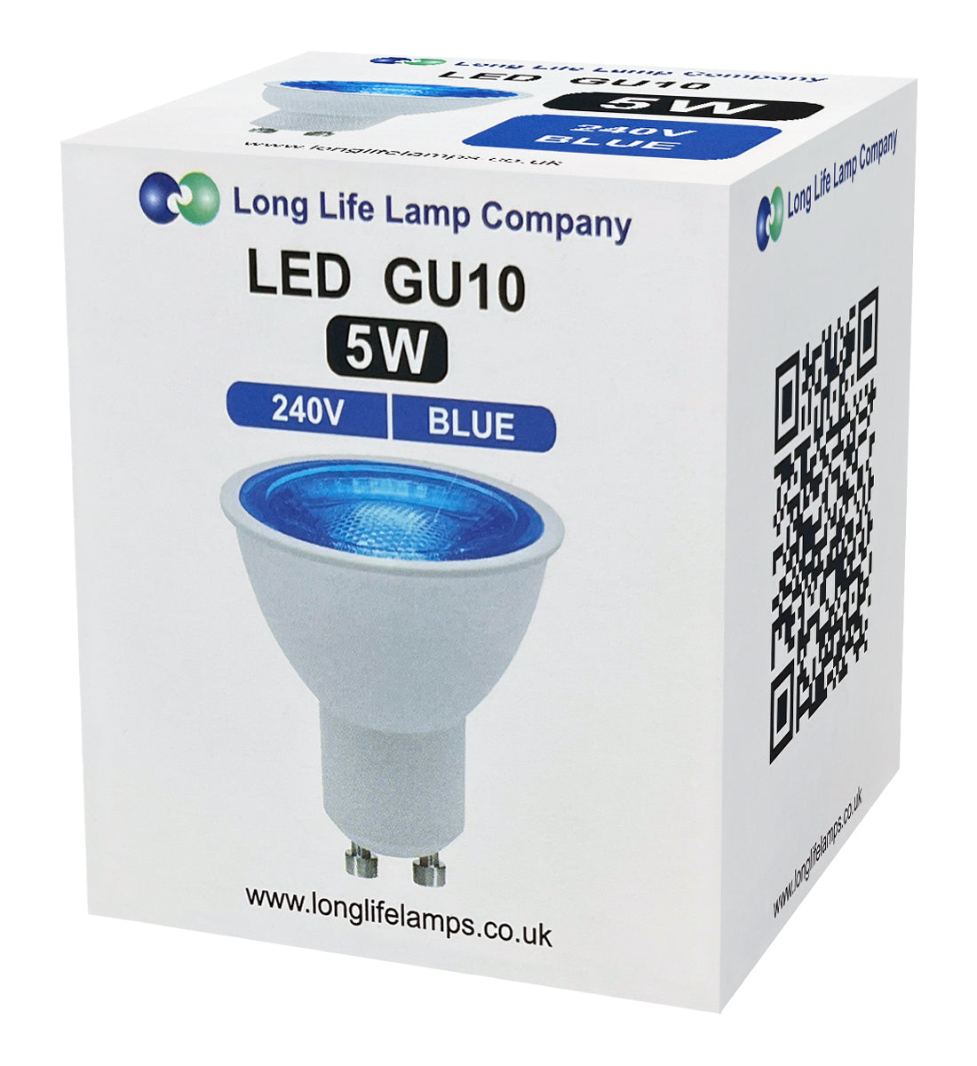 2 Pack LED GU10 Blue Light Bulb 5w with Blue Lens Diffuser