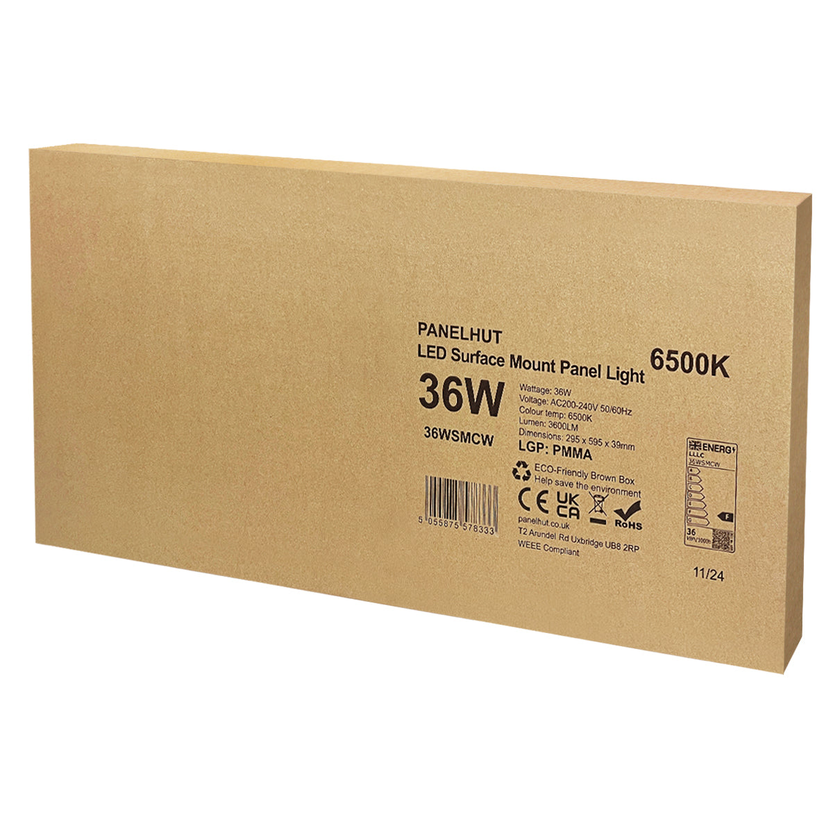 36W LED Panel 300x600 Surface Mount Ceiling Light Cool White - Free delivery on all orders