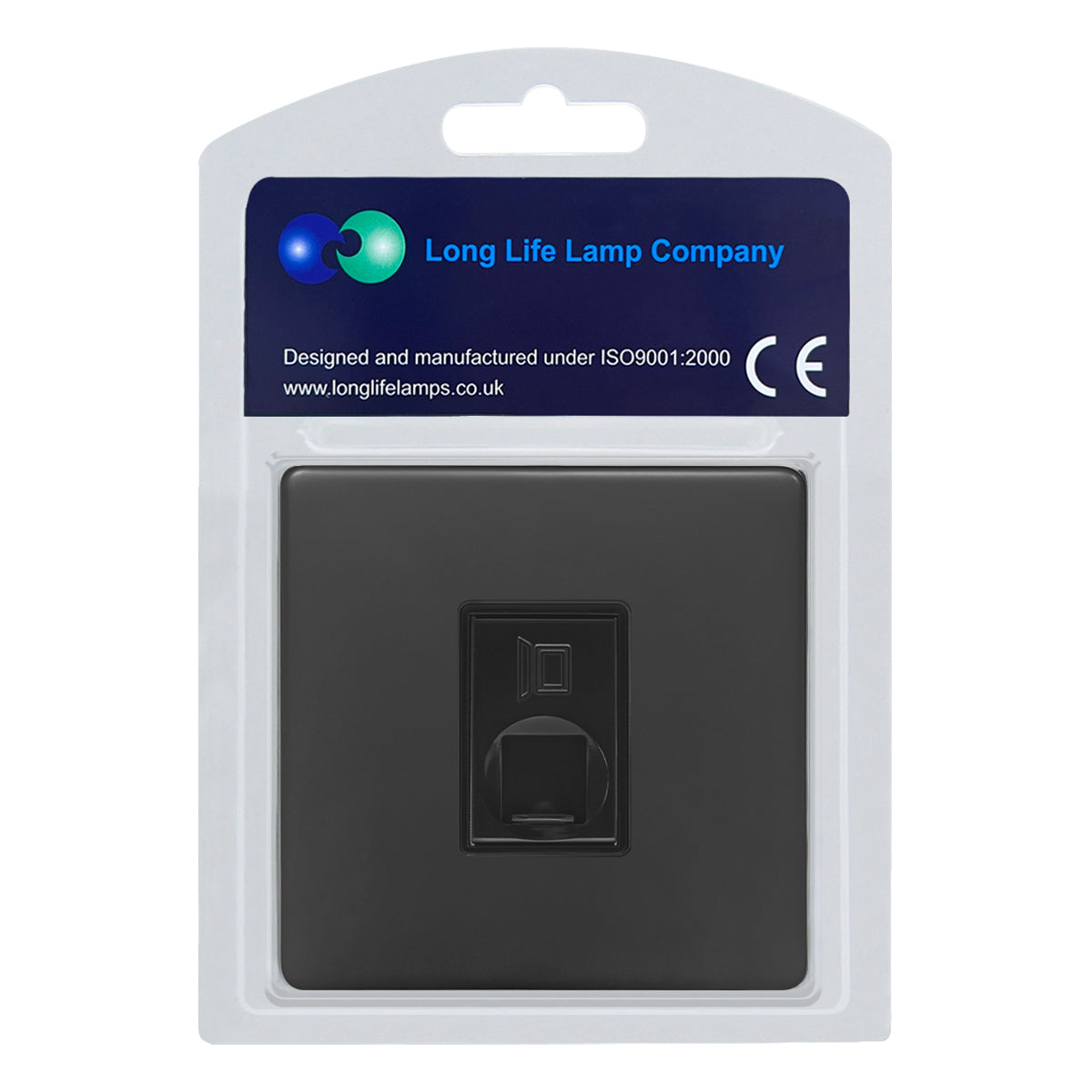 Matt Black 1 Gang Ethernet Data Socket 8 Terminal CAT6 Screwless BL442