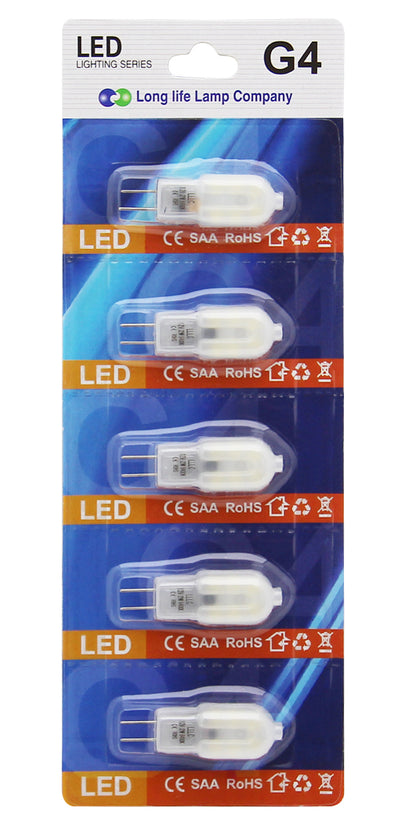 G4 12v LED Bulb 2w Equivalent 20w Replaces Halogen Capsule Frosted Cover Cool White