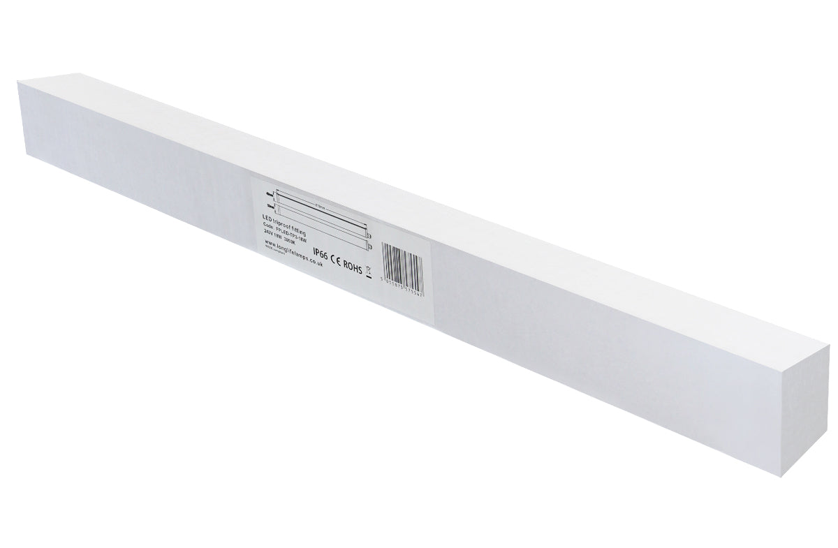 18w 2ft Industrial LED Batten Tube Light IP Rated Warm White T8 Fluorescent Replacement