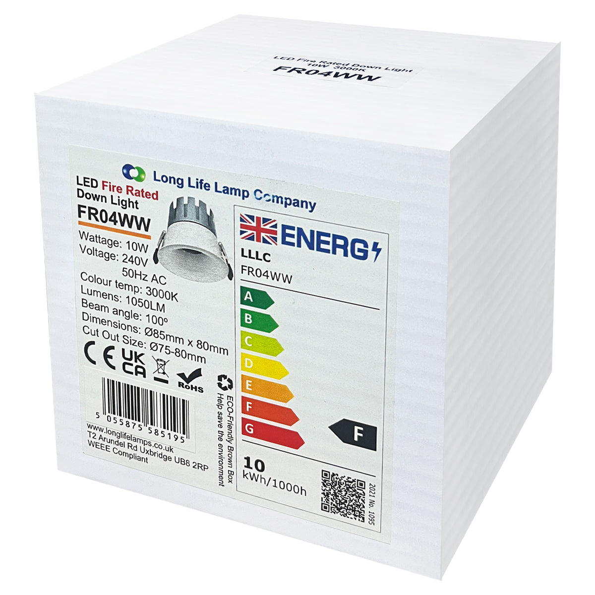Round warm white LED downlight for focused lighting over worktops and decorative features