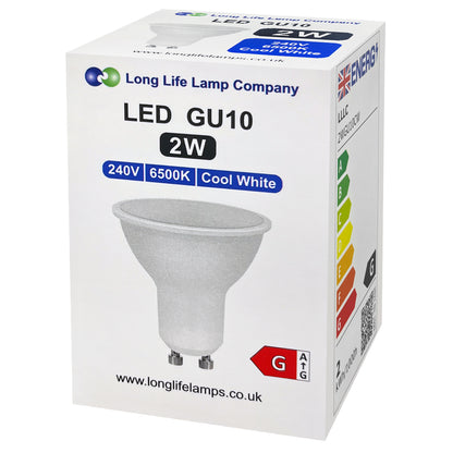 2W LED GU10 Light Bulb Cool White 6500K 5 Pack or 10 PACK