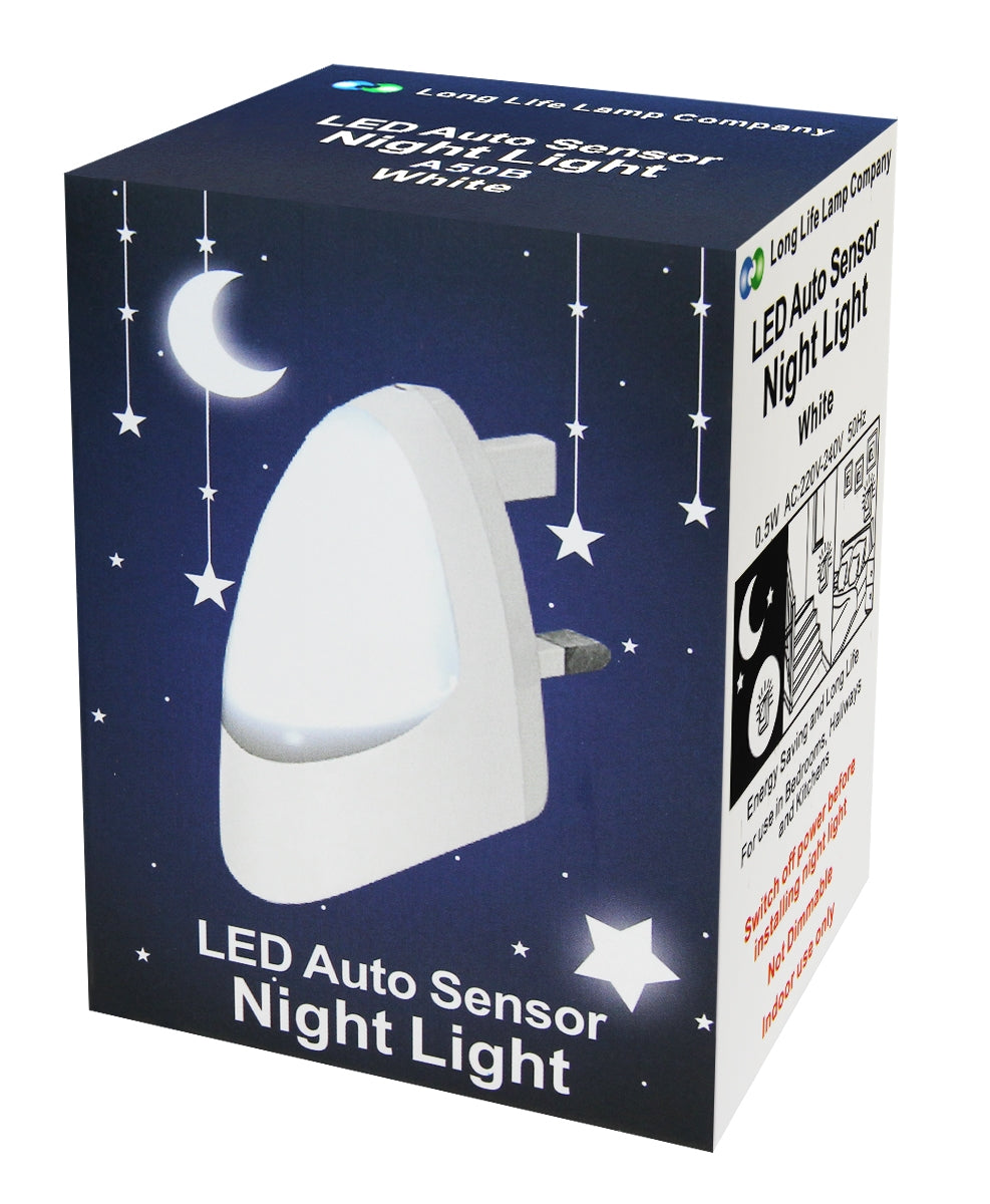 Automatic White LED Night Light Plug In Energy Saving Dusk 2 Dawn - Free delivery on all orders