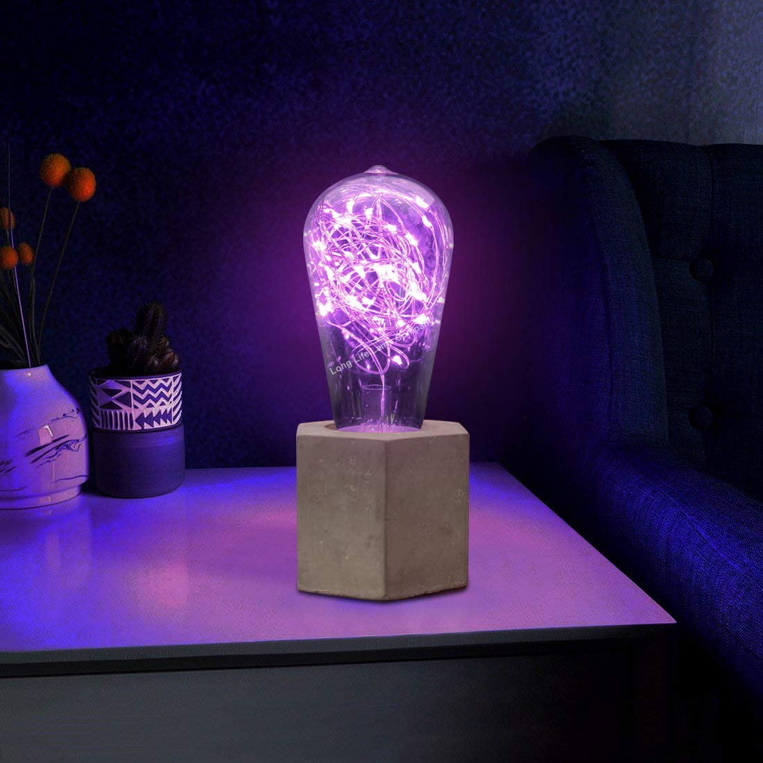 1w E27 ST58 LED Purple Fairy String Filament Light Bulb - Energy Light Bulbs - Free delivery on all orders