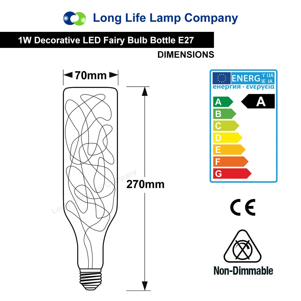 1w Glass LED Bottle RGB Fairy String Decorative Filament Light Bulb E27 Edison Screw - Energy Light Bulbs - Free delivery on all orders