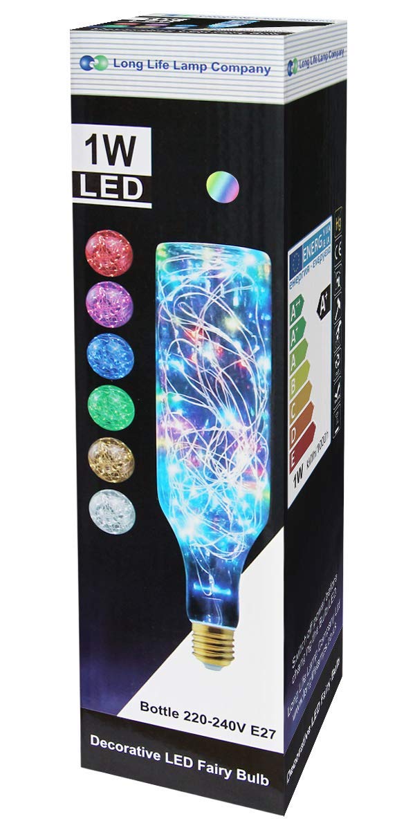 1w Glass LED Bottle RGB Fairy String Decorative Filament Light Bulb E27 Edison Screw - Energy Light Bulbs - Free delivery on all orders