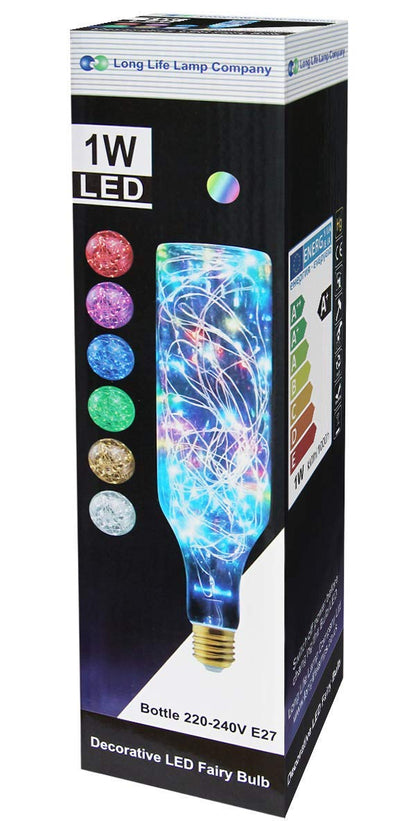 1w Glass LED Bottle RGB Fairy String Decorative Filament Light Bulb E27 Edison Screw - Energy Light Bulbs - Free delivery on all orders
