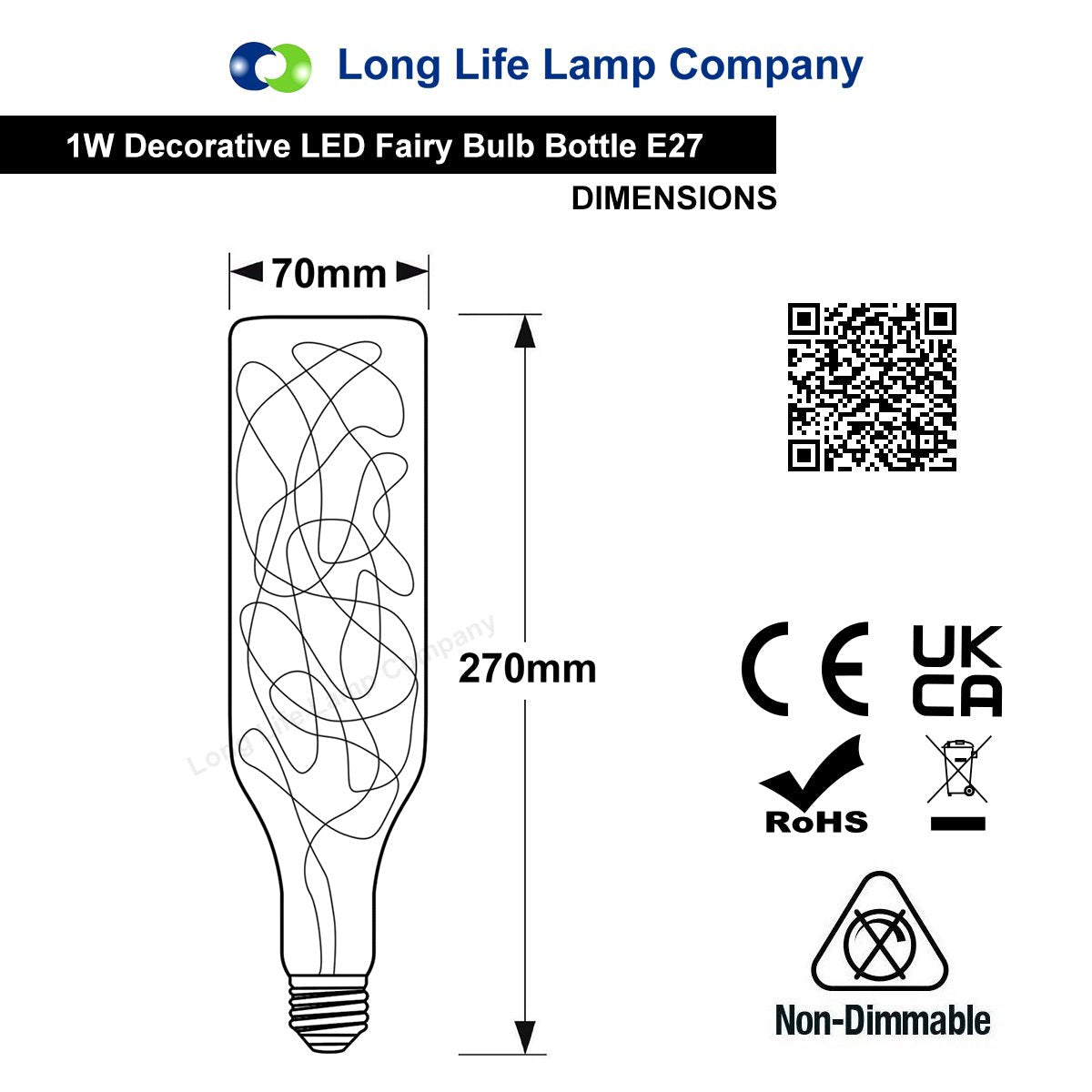RGB LED Bottle Light Bulb with E27 Edison Screw Fitting