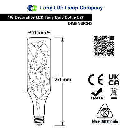 RGB LED Bottle Light Bulb with E27 Edison Screw Fitting