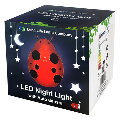 1W LED Night Light with Auto Sensor Red Ladybug Plug In Dusk to Dawn - Energy Light Bulbs - Free delivery on all orders