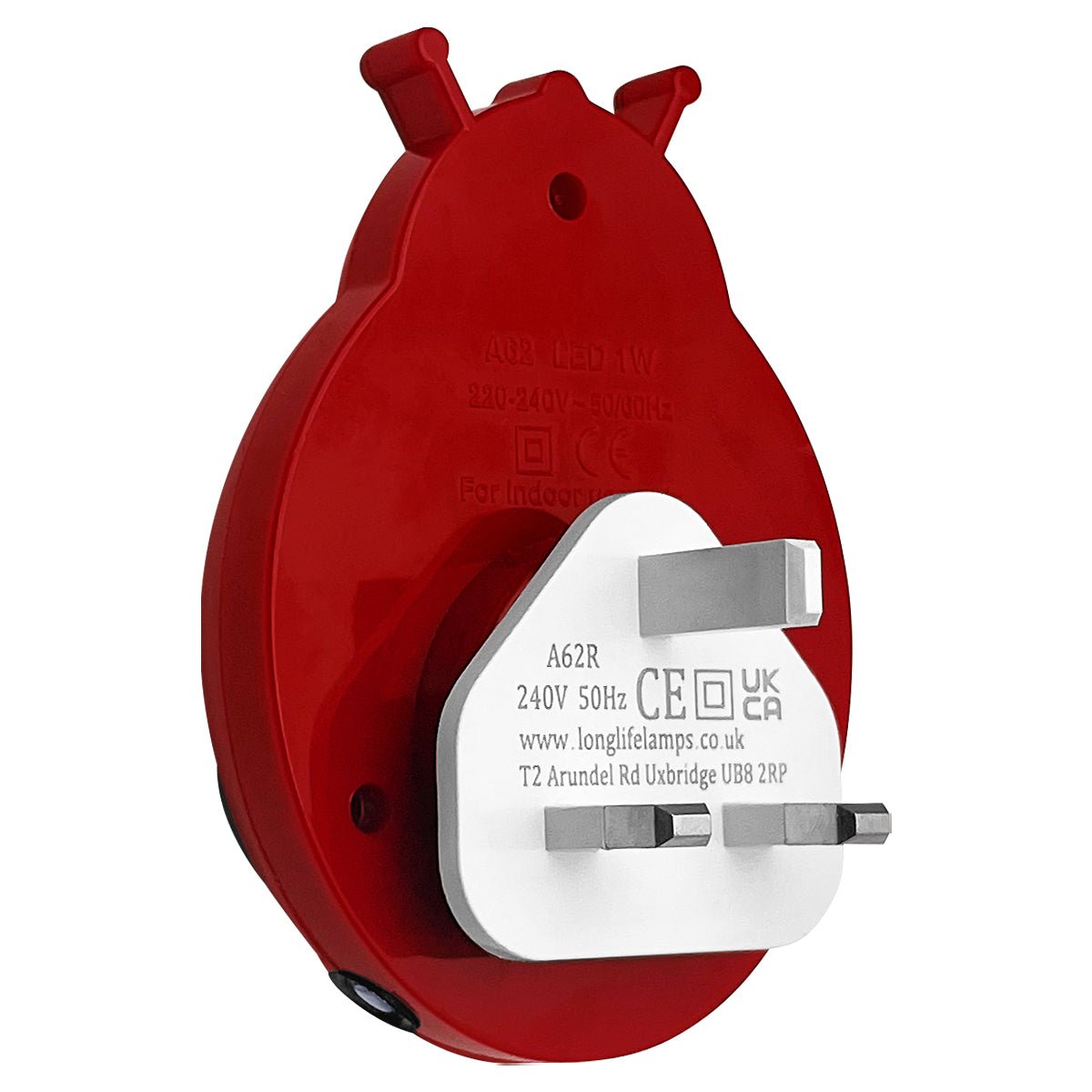 1W LED Night Light with Auto Sensor Red Ladybug Plug In Dusk to Dawn - Energy Light Bulbs - Free delivery on all orders