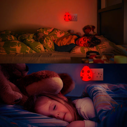 1W LED Night Light with Auto Sensor Red Ladybug Plug In Dusk to Dawn - Energy Light Bulbs - Free delivery on all orders