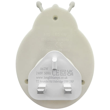 1W LED Night Light with Auto Sensor White Ladybug Plug In Dusk to Dawn - Energy Light Bulbs - Free delivery on all orders