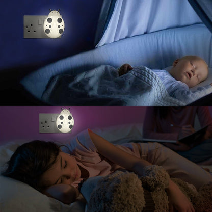 1W LED Night Light with Auto Sensor White Ladybug Plug In Dusk to Dawn - Energy Light Bulbs - Free delivery on all orders