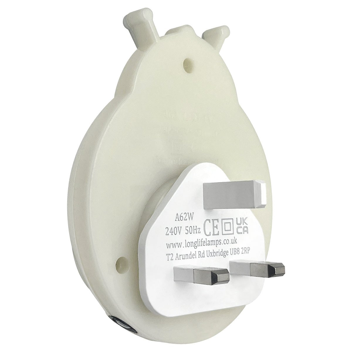 1W LED Night Light with Auto Sensor White Ladybug Plug In Dusk to Dawn - Energy Light Bulbs - Free delivery on all orders