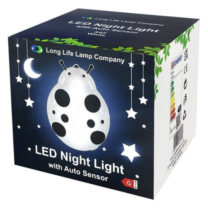 1W LED Night Light with Auto Sensor White Ladybug Plug In Dusk to Dawn - Energy Light Bulbs - Free delivery on all orders