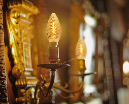 1w LED Twisted Candle B15 Vintage Filament Light Bulb Smoke Glass - Energy Light Bulbs - Free delivery on all orders