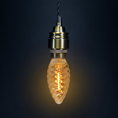1w LED Twisted Candle B15 Vintage Filament Light Bulb Smoke Glass - Energy Light Bulbs - Free delivery on all orders