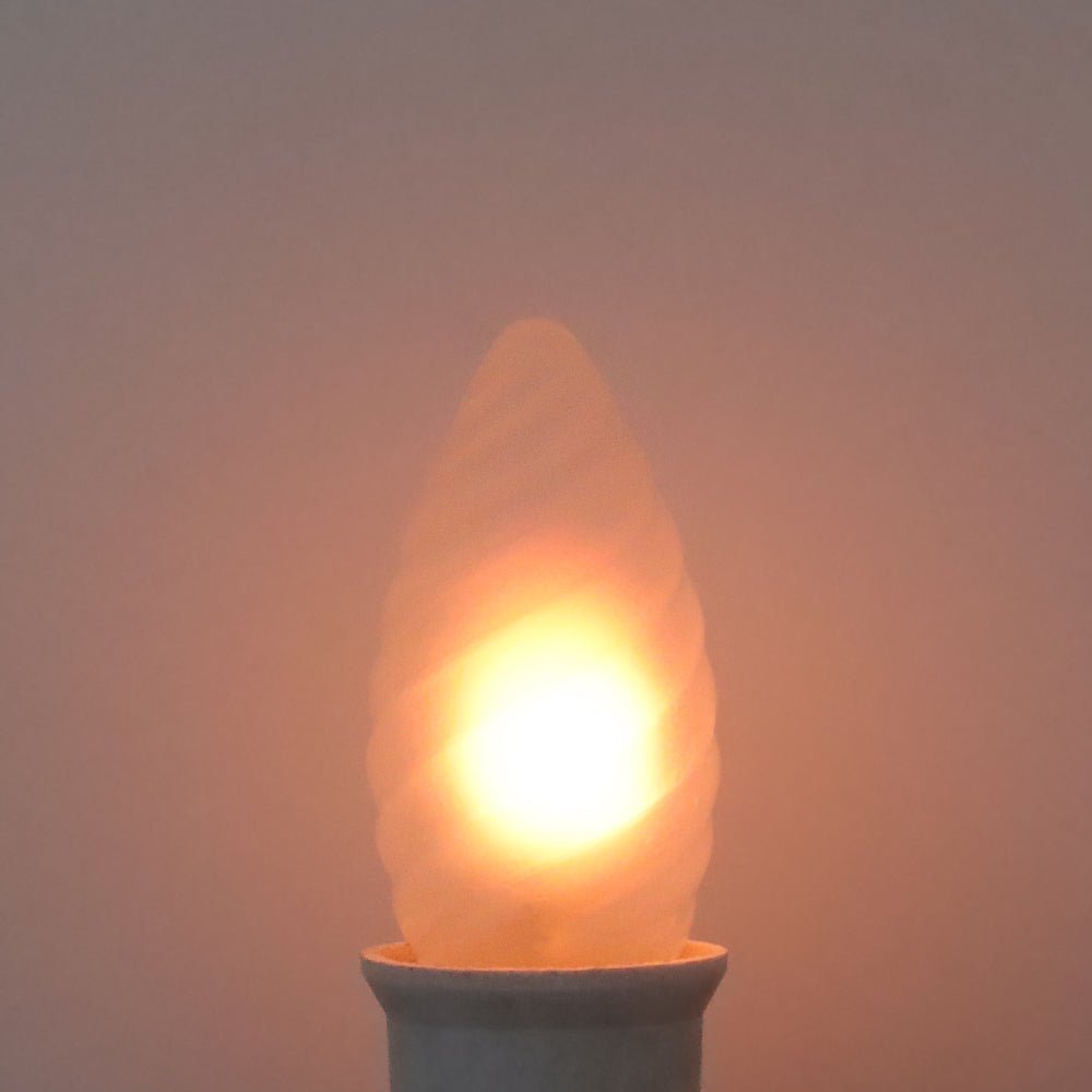 1W LED Twisted Opal Glass Flicker Flame Candle Light Bulb B15 2 Pack or 4 Pack