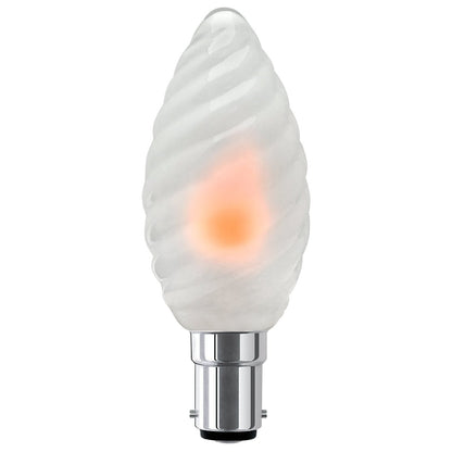 1W LED Twisted Opal Glass Flicker Flame Candle Light Bulb B15 2 Pack or 4 Pack