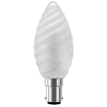 1W LED Twisted Opal Glass Flicker Flame Candle Light Bulb B15 2 Pack or 4 Pack