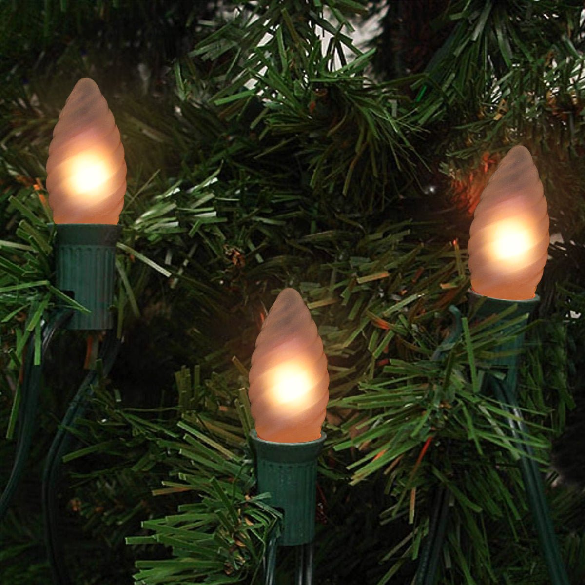 1W LED Twisted Opal Glass Flicker Flame Candle Light Bulb E14 2 Pack or 4 Pack