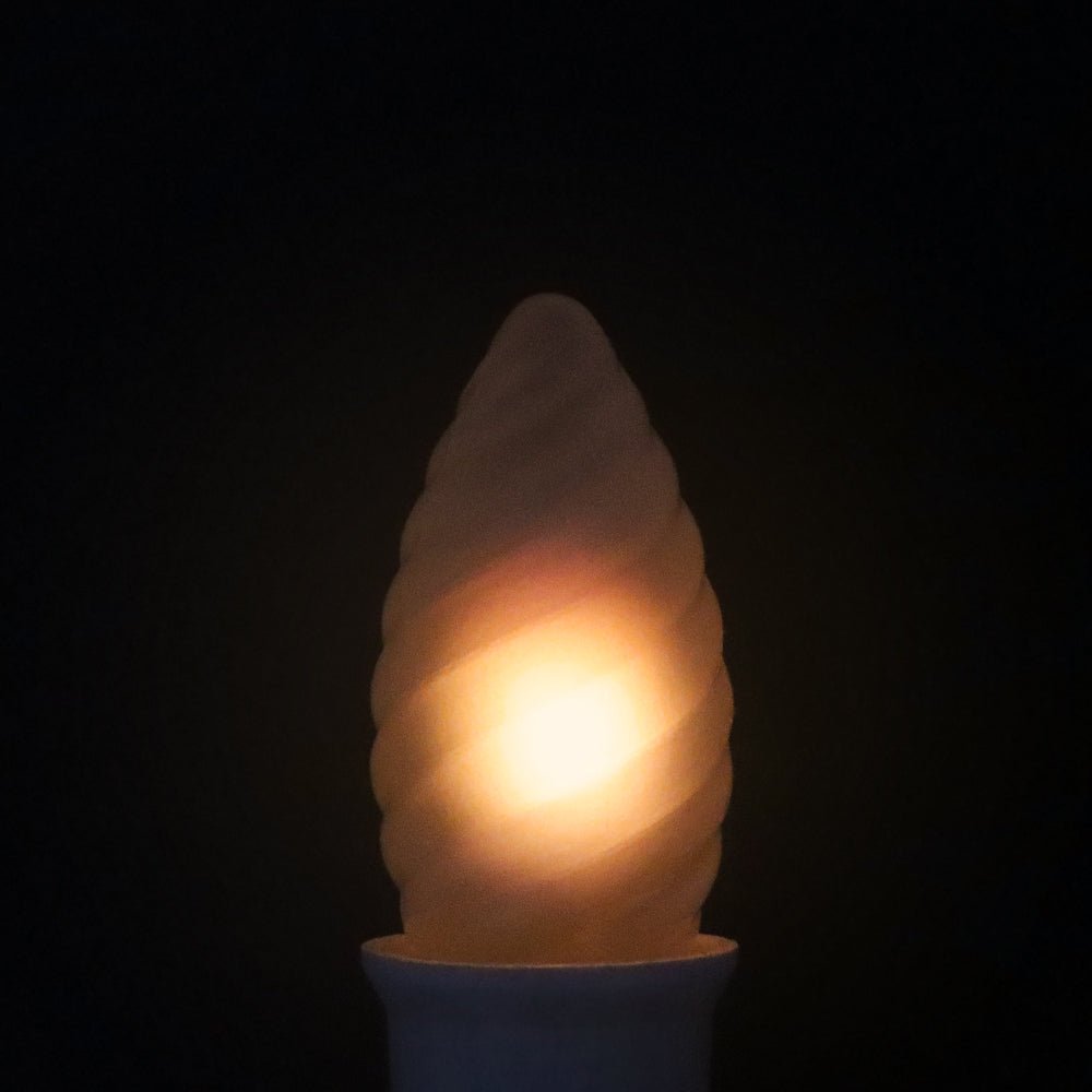 1W LED Twisted Opal Glass Flicker Flame Candle Light Bulb E14 2 Pack or 4 Pack