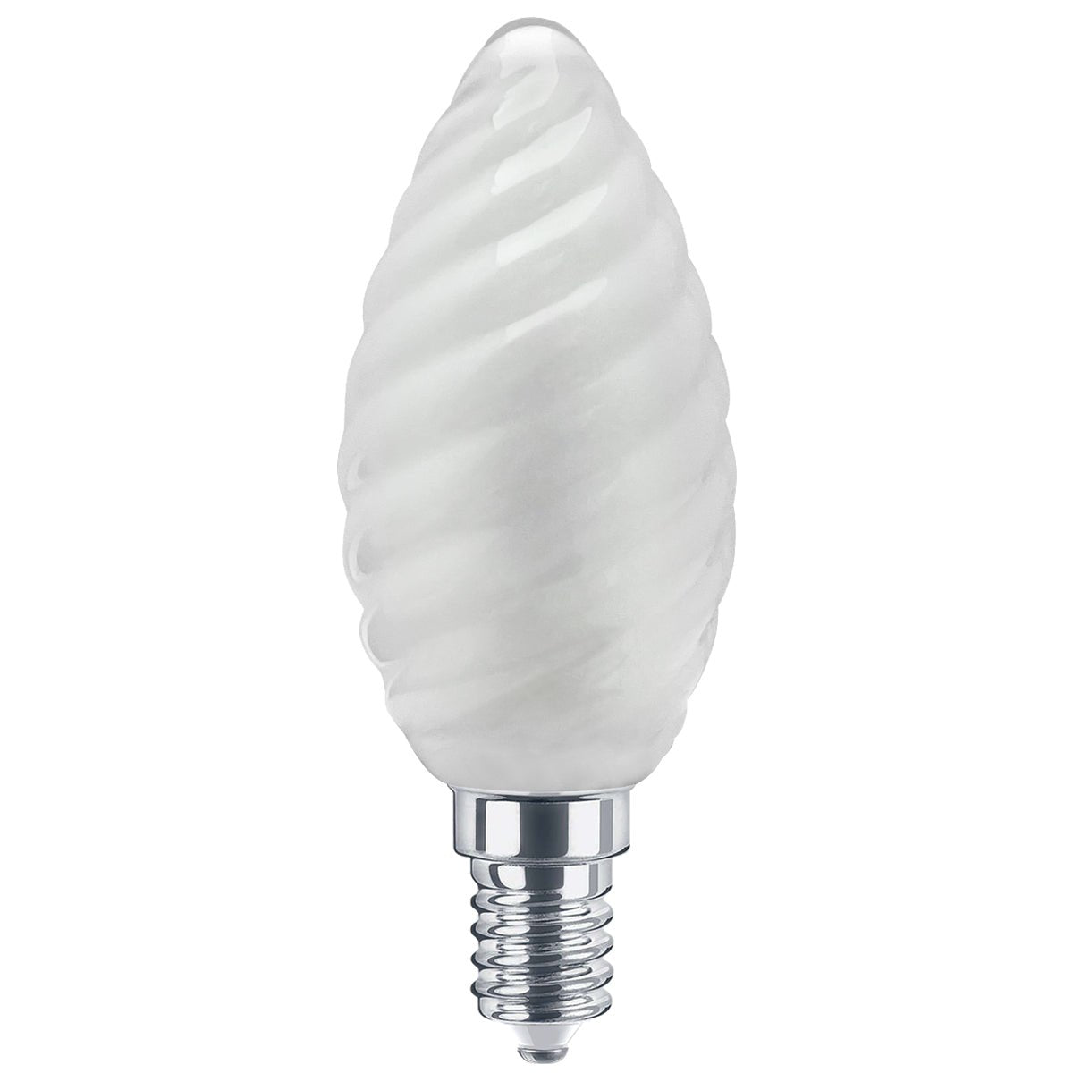 1W LED Twisted Opal Glass Flicker Flame Candle Light Bulb E14 2 Pack or 4 Pack