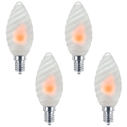 1W LED Twisted Opal Glass Flicker Flame Candle Light Bulb E14 2 Pack or 4 Pack - Energy Light Bulbs - Free delivery on all orders