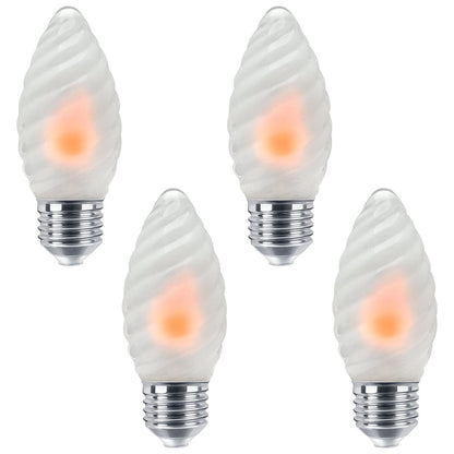 1W LED Twisted Opal Glass Flicker Flame Candle Light Bulb E27 2 Pack or 4 Pack - Energy Light Bulbs - Free delivery on all orders