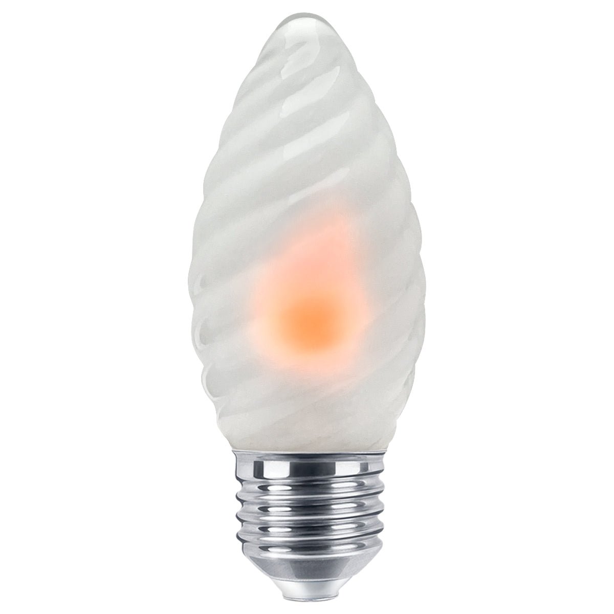 1W LED Twisted Opal Glass Flicker Flame Candle Light Bulb E27 2 Pack or 4 Pack