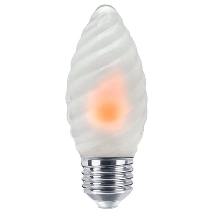 1W LED Twisted Opal Glass Flicker Flame Candle Light Bulb E27 2 Pack or 4 Pack