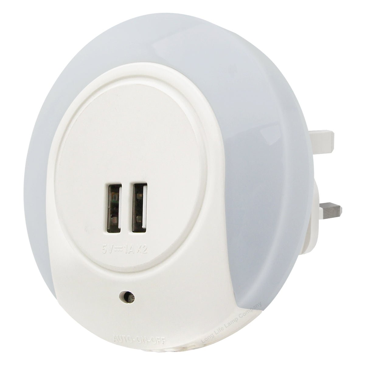 1w Warm White LED Night Light 2 USB Ports Automatic Sensor Dusk To Dawn A78B - Free delivery on all orders