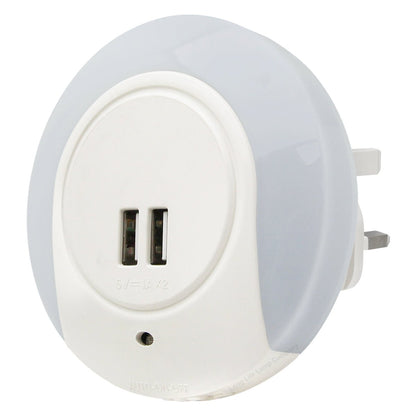 1w Warm White LED Night Light 2 USB Ports Automatic Sensor Dusk To Dawn A78B - Free delivery on all orders